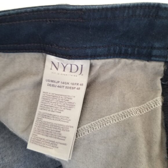 NYDJ Marilyn Straight Size 14 Jeans Button Fly Denim Patch Pocket Sailor Capsule - Picture 6 of 12